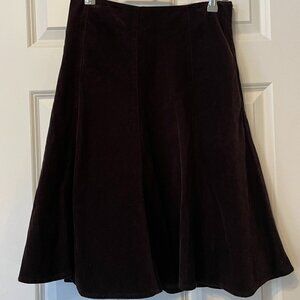 Jones New York Signature dark chocolate brown corduroy midi skirt size 10